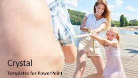  Presentation with tug of war sport - Slide deck with competition in tug-of-war background and a lemonade colored foreground