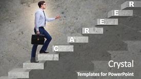  Presentation with businessman climbing the career ladder - Beautiful theme featuring competition ladders - businessman climbing career ladder backdrop and a  colored foreground