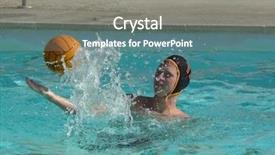  Presentation with water polo - Audience pleasing presentation theme consisting of competition pool - water polo action backdrop and a gray colored foreground