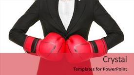  Presentation with business competition - Cool new presentation with competition ready - business concept businesswoman backdrop and a red colored foreground
