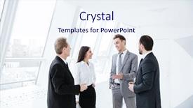  Presentation with talk - Amazing PPT layouts having competition speech - business team talk near backdrop and a sky blue colored foreground