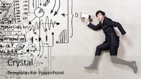  Presentation with funny - Audience pleasing slides consisting of competition speech - funny image of running businessman backdrop and a  colored foreground