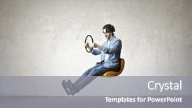  Presentation with sports car - PPT layouts with competition vehicle - man imagines driving a sports background and a gray colored foreground