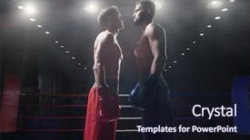  Presentation with boxing ring - Colorful presentation theme enhanced with competitions athletes in boxing ring backdrop and a wine colored foreground
