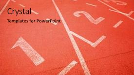  Presentation with numbers - Beautiful presentation featuring competititvity - numbers on running track backdrop and a coral colored foreground