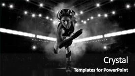  Presentation with roller skating - PPT theme having competitive - professional woman roller skating background and a black colored foreground