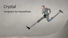  Presentation with steps - Theme enhanced with competitive advantage - he is making giant steps background and a light gray colored foreground