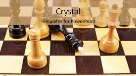  Presentation with close up of a chess - Theme enhanced with competitive advantage - old chess background and a yellow colored foreground