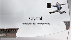  Presentation with successful - Amazing PPT theme having competitive advantage - young successful businessman jumping backdrop and a light gray colored foreground