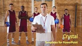 Presentation with competitive analysis - Audience pleasing presentation design consisting of competitive analysis - portrait of confident coach backdrop and a tawny brown colored foreground