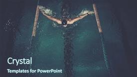  Presentation with sterile technique - Beautiful presentation design featuring competitive swimming - man swims using breaststroke technique backdrop and a ocean colored foreground