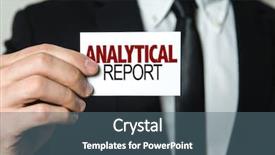  Presentation with report - Slide deck featuring competitor analysis - analytical report background and a ocean colored foreground