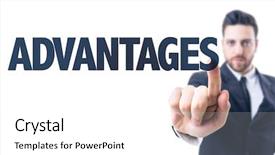  Presentation with business man climbs up to the top of 3d success stairs steps - Audience pleasing presentation design consisting of competitor analysis - business man pointing the text backdrop and a white colored foreground