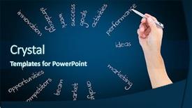  Presentation with business plan blue - Presentation design having competitor analysis - digital composition of woman writing background and a ocean colored foreground