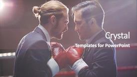  Presentation with boxers - Amazing theme having competitor profile - aggressive business boxers looking backdrop and a gray colored foreground