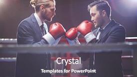  Presentation with boxing - Beautiful slides featuring competitor profile - businessmen in suits and boxing backdrop and a dark gray colored foreground
