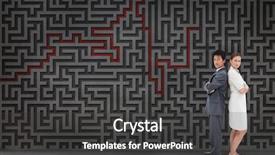  Presentation with people - Presentation theme consisting of competitor profile - portrait of business people standing background and a dark gray colored foreground