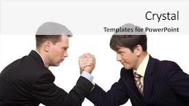  Presentation with wrestling - Amazing slides having competitor profile - two businessmen looking at each backdrop and a  colored foreground