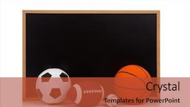  Presentation with ball sports - PPT theme consisting of competly blank - assorted sports balls including american background and a red colored foreground