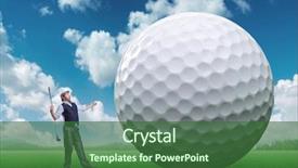  Presentation with golf player playing - Audience pleasing PPT layouts consisting of competly blank - businessman playing golf backdrop and a  colored foreground