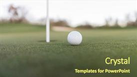  Presentation with golf - Cool new PPT theme with competly blank - golf ball close to cup backdrop and a  colored foreground