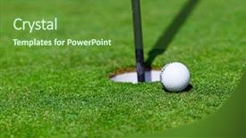  Presentation with golf - PPT theme enhanced with competly blank - golf ball on lip background and a tawny brown colored foreground