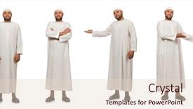  Presentation with life insurance concept white - Slide set featuring compilation - concept with arab man isolated background and a lemonade colored foreground