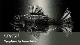  Presentation with steampunk - Cool new presentation with compiler design - steampunk style piranha mechanical animal backdrop and a dark gray colored foreground