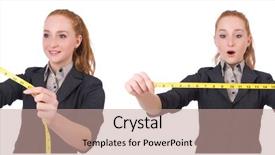  Presentation with white - Presentation theme with compiler design - woman tailor isolated on white background and a coral colored foreground