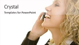  Presentation with fiuel cell - Slide set having complacency - blonde corporate woman using her background and a  colored foreground