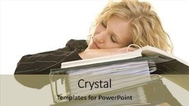  Presentation with woman colored parachute - PPT theme with complacency - blonde woman with folders background and a  colored foreground