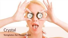  Presentation with prayer watches - Amazing presentation theme having complacency - blonde woman with watches backdrop and a  colored foreground