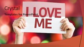  Presentation with zumba card bokeh - Colorful theme enhanced with complacency - i love me card backdrop and a red colored foreground