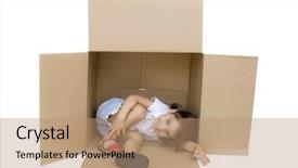  Presentation with box - Beautiful presentation featuring complacency - little girl inside a box backdrop and a  colored foreground