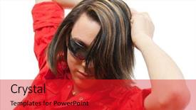  Presentation with now - Cool new PPT theme with complacency - self-complacent man he is favorite backdrop and a  colored foreground