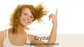  Presentation with hair - Cool new presentation design with complacency - young redheaded woman lets her backdrop and a coral colored foreground