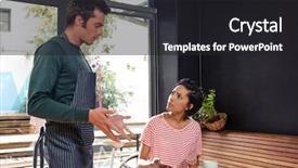  Presentation with coffee shop - Presentation theme enhanced with complain - disagreement between a waiter background and a dark gray colored foreground