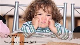  Presentation with plate boundaries - Audience pleasing PPT theme consisting of complain - little boy grouching in front backdrop and a coral colored foreground