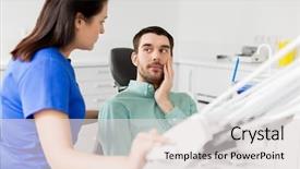  Presentation with dental office - Theme having complain - medicine dentistry and healthcare concept background and a lemonade colored foreground