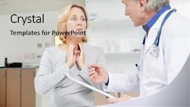  Presentation with sore throat - PPT layouts enhanced with complain - sick mid-aged female complaining background and a light gray colored foreground