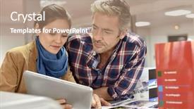  Presentation with work the word in your life - Theme with complaince control - client in printshop controlling work background and a coral colored foreground