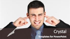  Presentation with deaf culture - Presentation enhanced with complaint - businessman turning a deaf ear background and a dark gray colored foreground