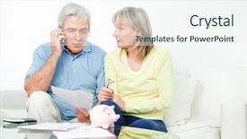  Presentation with senior living - Slides featuring complaint - senior couple in living room background and a sky blue colored foreground