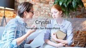  Presentation with cafe - Audience pleasing presentation theme consisting of complaint services - owner of restaurant or cafe backdrop and a light blue colored foreground