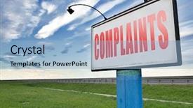  Presentation with customers - Slide deck consisting of complaints at customers service fill background and a light blue colored foreground