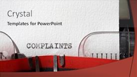  Presentation with complaints - PPT theme featuring complaints-word-written background and a white colored foreground