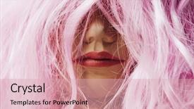  Presentation with long hair - Amazing slide set having complement - closeup of a mannequin head backdrop and a lemonade colored foreground