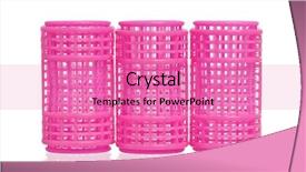  Presentation with pop art pink hair - Slides with complement - pink hair curlers isolated background and a  colored foreground