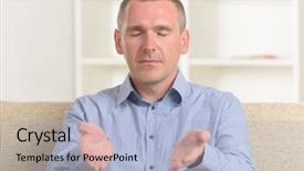  Presentation with reiki - Cool new presentation theme with complementary alternative therapies - man practicing reiki transfering energy backdrop and a light blue colored foreground