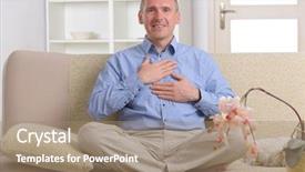  Presentation with reiki - Audience pleasing slide set consisting of complementary alternative therapies - man practicing self reiki transfering backdrop and a coral colored foreground